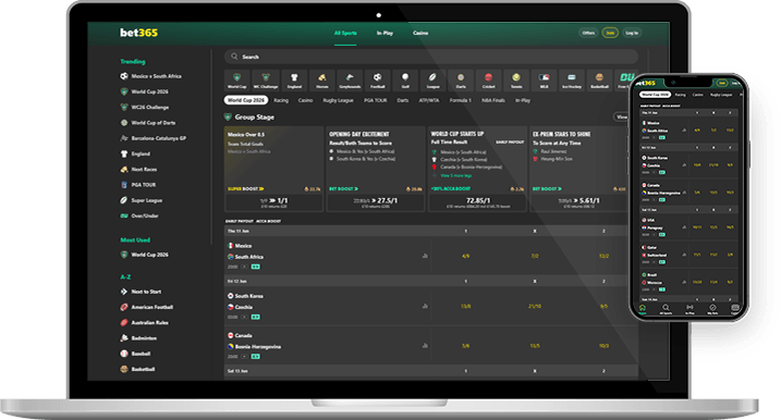 The bet365 online sportsbook.