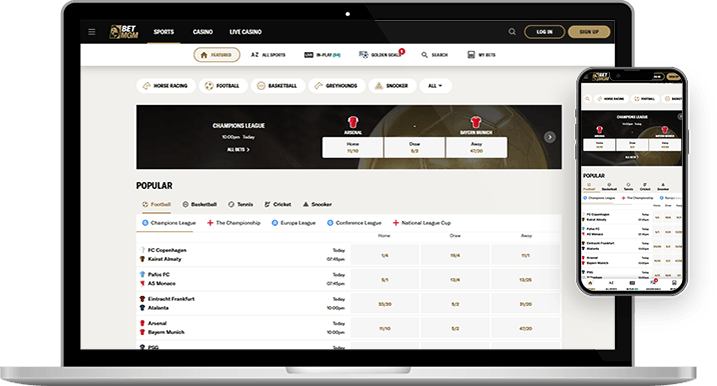 BetMGM and its various sports betting markets.