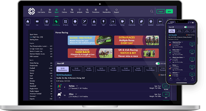 Horse racing betting options at Grosvenor