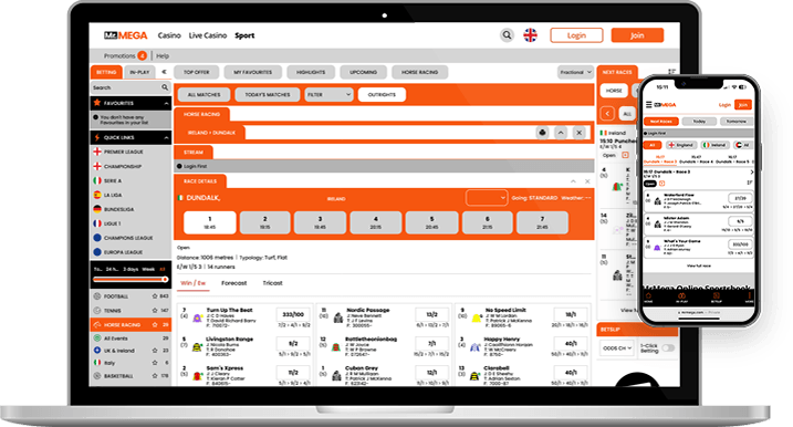 MrMega horse racing markets