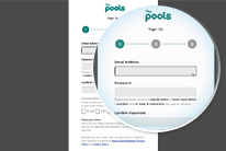 The Pools signup page