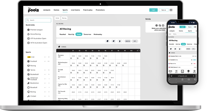 The Pools horse racing offering
