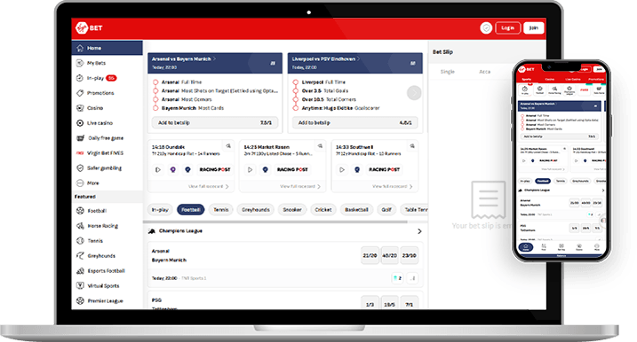 Virgin Bet sports betting online platform.