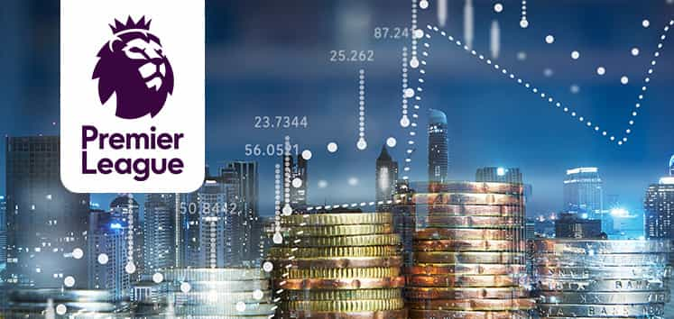 Image showing a financial graph and the Premier League logo