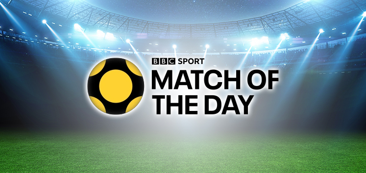 Match of the Day logo with a stadium background, featuring the BBC Sport branding.