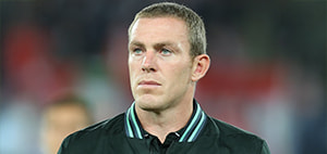 Richard Dunne playing for Irish national team